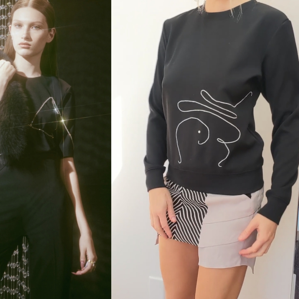 AREA NYC FIRST runway edition crystal sweatshirt One Off xs